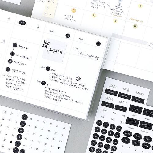 6pcs Calendar Month & Date Sticker Set - Image 7