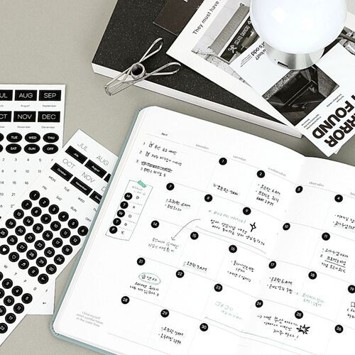 6pcs Calendar Month & Date Sticker Set - Image 14