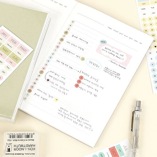 6pcs Calendar Month & Date Sticker Set - Image 9