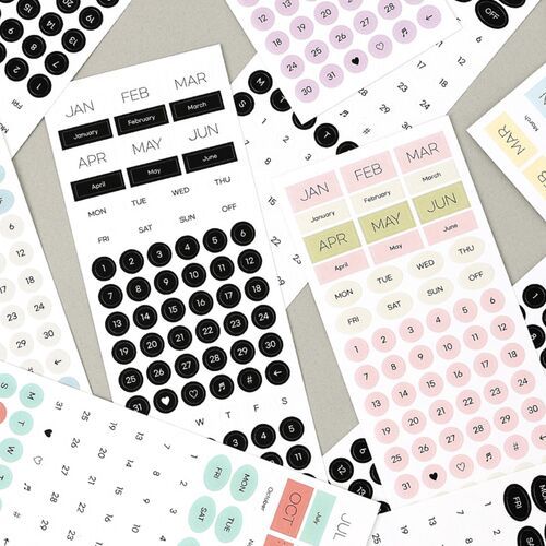 6pcs Calendar Month & Date Sticker Set - Image 15