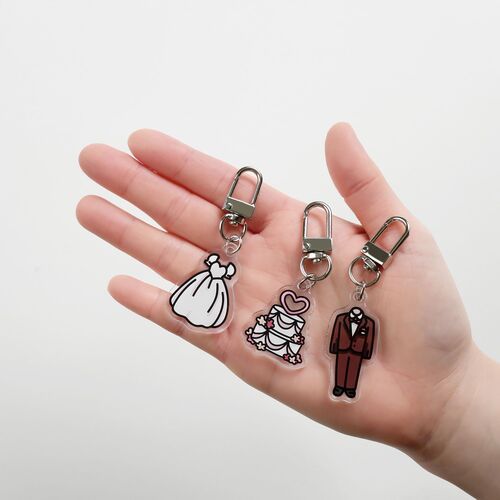 Wedding Acrylic Key Ring - Image 2