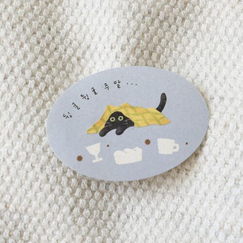 Playful Black Cat Deco Sticker - Image 5