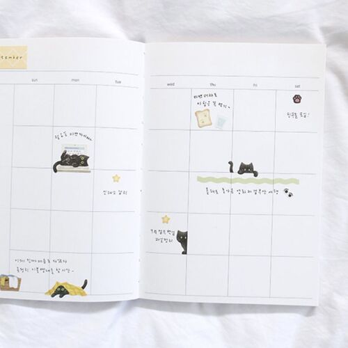 Playful Black Cat Deco Sticker - Image 8