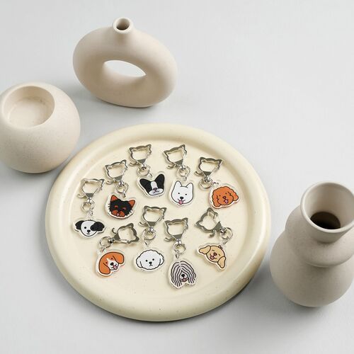 Dog Face Acrylic Key Ring - Image 10