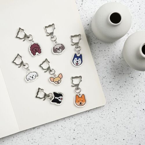 Dog Face Acrylic Key Ring - Image 12