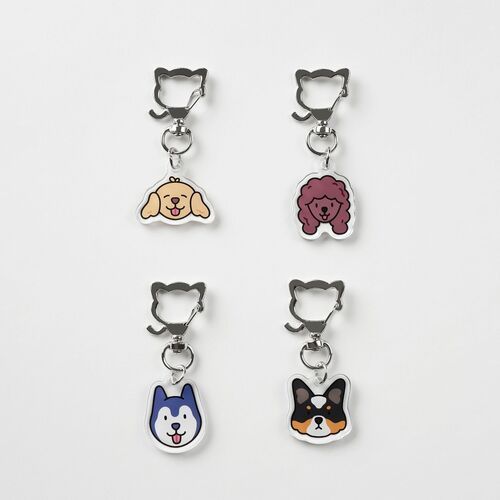 Dog Face Acrylic Key Ring - Image 4