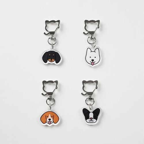 Dog Face Acrylic Key Ring - Image 5
