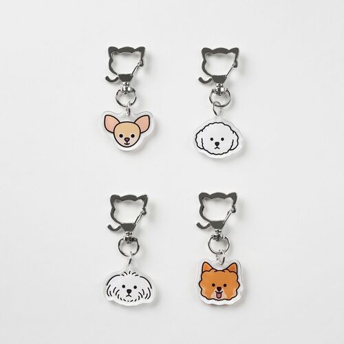 Dog Face Acrylic Key Ring - Image 6