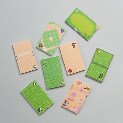 8pcs Sports Memo Pad Set