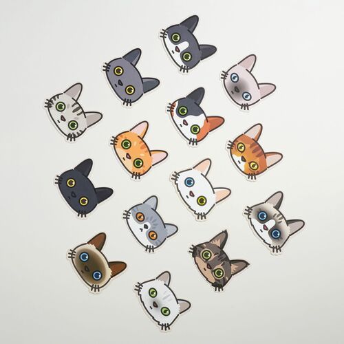 10pcs Mini Cat Face Card Set - Image 7
