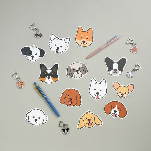 10pcs Mini Dog Face Card Set