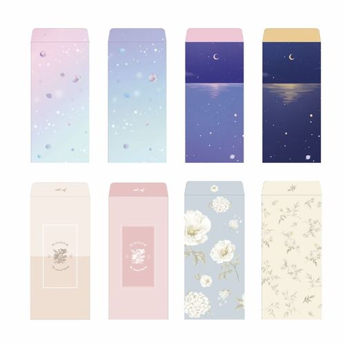4pcs Dreamy Galaxy & Blossom Envelope Set