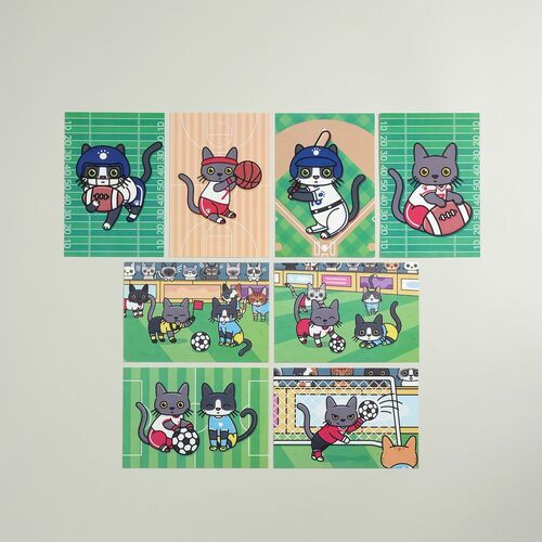 Lana & Tuxedo Cat Soccer Postcard - Image 7