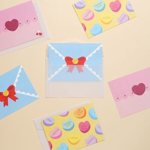 2pcs Heart Card & Envelope Set