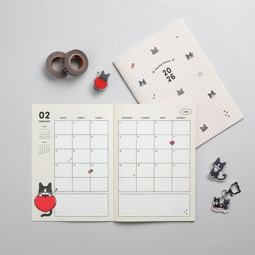 Lana Cat 2026 Monthly Stationery Gift Set (8pcs) - Image 13