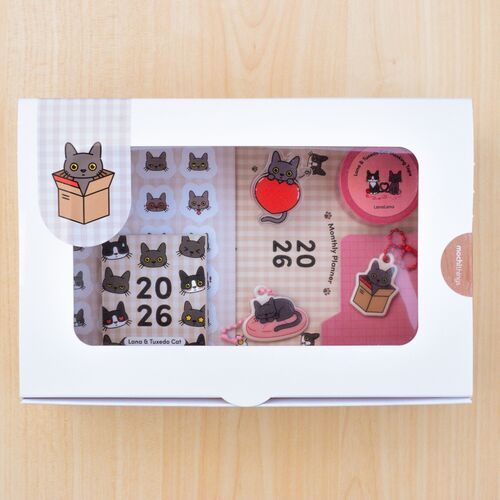 Lana Cat 2026 Monthly Stationery Gift Set (8pcs) - Image 4