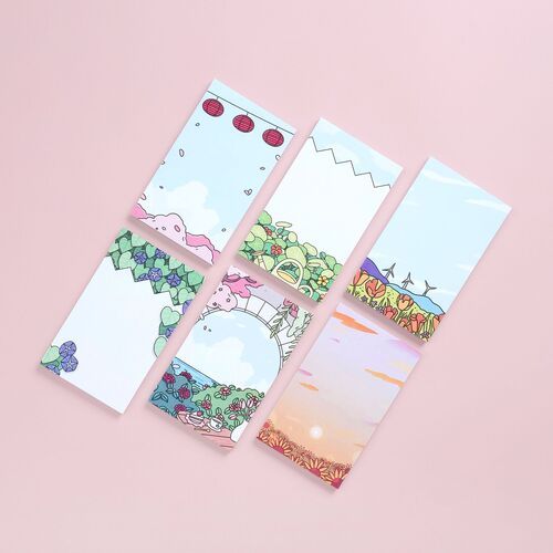 6pcs Blooming Garden Sticky Note Set