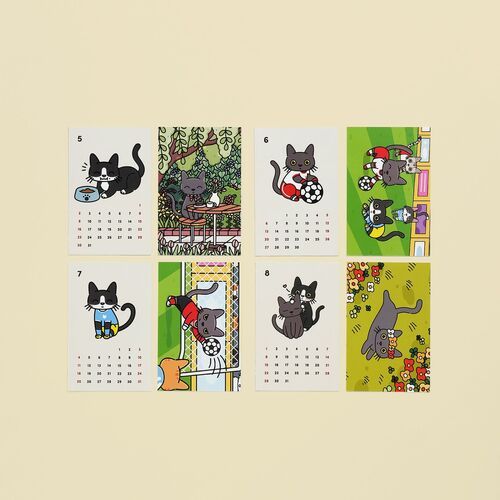 2027 Lana & Tuxedo Cat Mini Calendar Sheets - Image 5