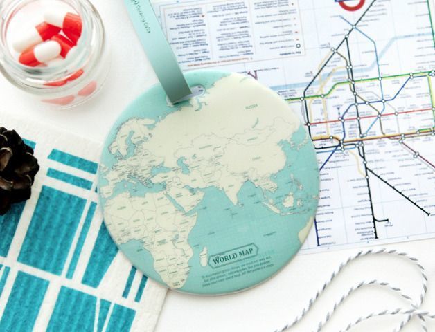 World Map Travel Tag