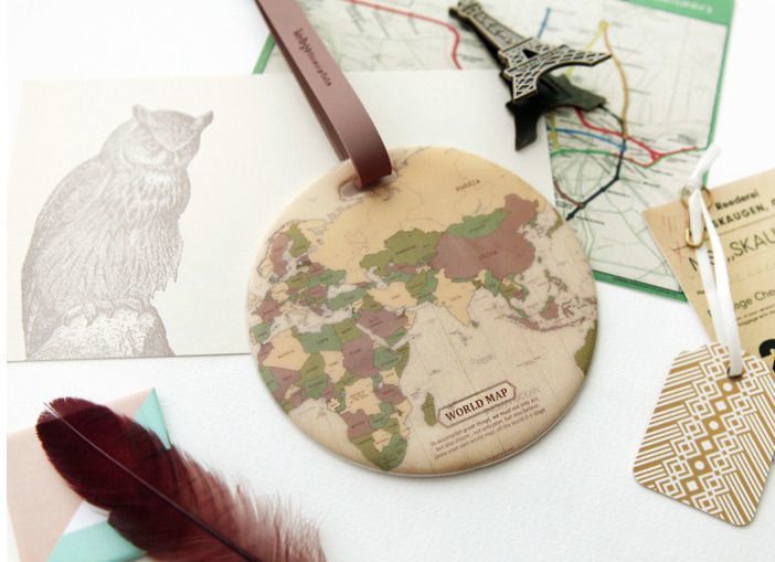 World Map Travel Tag