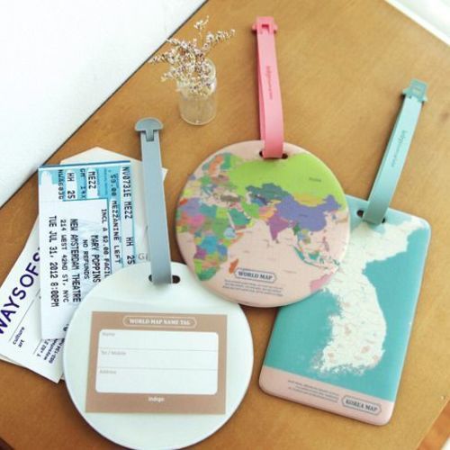 World Map Travel Tag