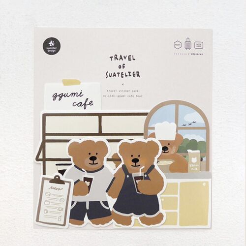 28pcs Bear Cafe Tour Sticker Set - Image 12
