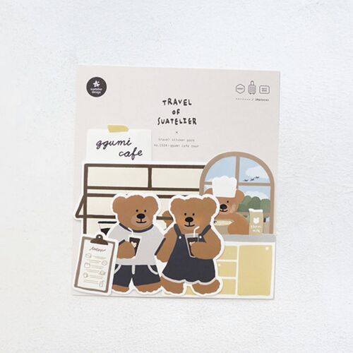 28pcs Bear Cafe Tour Sticker Set