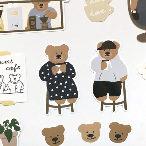 28pcs Bear Cafe Tour Sticker Set - Image 3