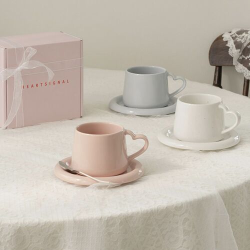 Heart Signal Mug & Saucer Set
