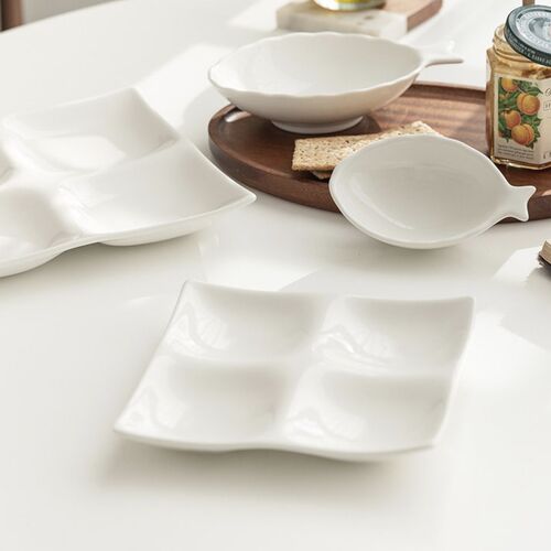 Mild White 4-Section Plate - Image 2