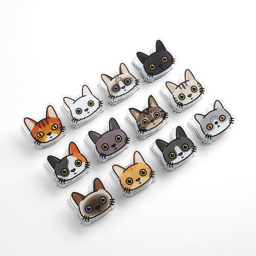 Cat Face Double-sided Acrylic Clip - Image 6
