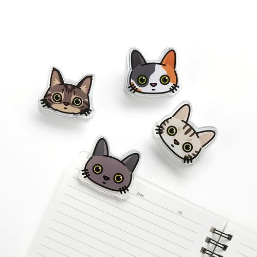 Cat Face Double-sided Acrylic Clip - Image 3