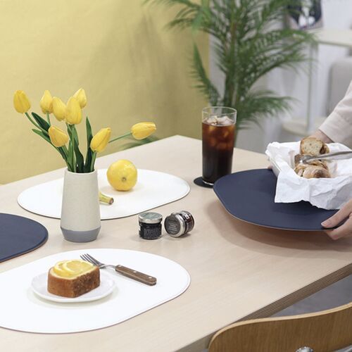 Reversible Two-Tone Flat Vegan Leather Tray - Image 7