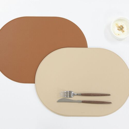 Reversible Two-Tone Flat Vegan Leather Tray - Image 3