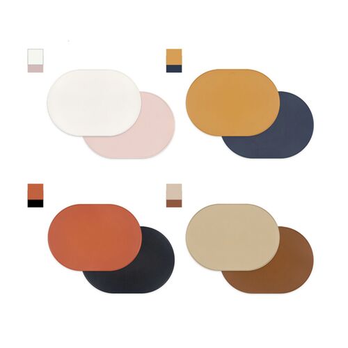 Reversible Two-Tone Flat Vegan Leather Tray - Image 2