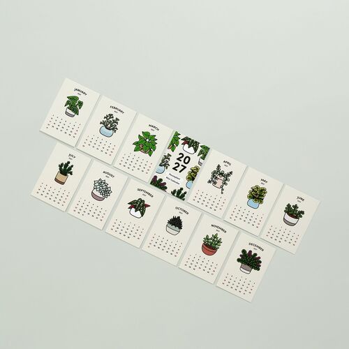2027 Houseplant Mini Calendar Sheets - Image 4