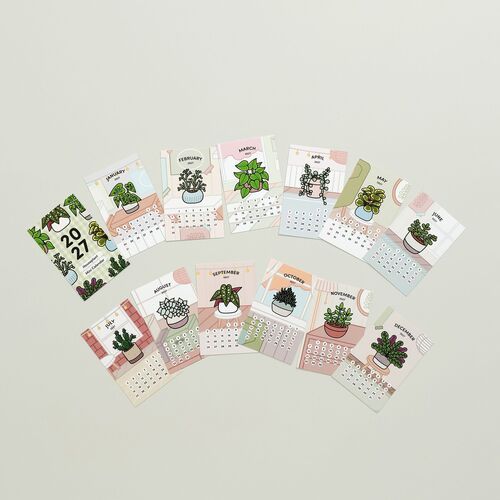 2027 Houseplant Mini Calendar Sheets - Image 3