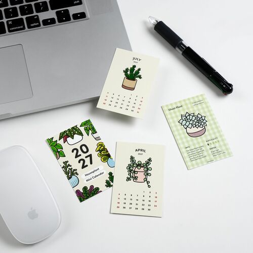 2027 Houseplant Mini Calendar Sheets