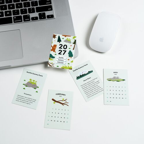 2027 Seattle Mini Calendar Sheets