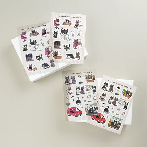 Lana & Tuxedo Cat Work Sticker - Image 2