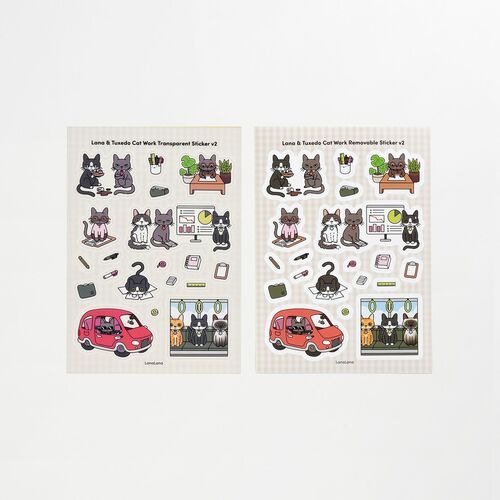 Lana & Tuxedo Cat Work Sticker - Image 3