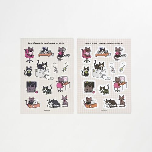 Lana & Tuxedo Cat Work Sticker - Image 4