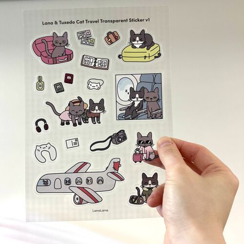 Lana & Tuxedo Cat Travel Sticker - Image 5