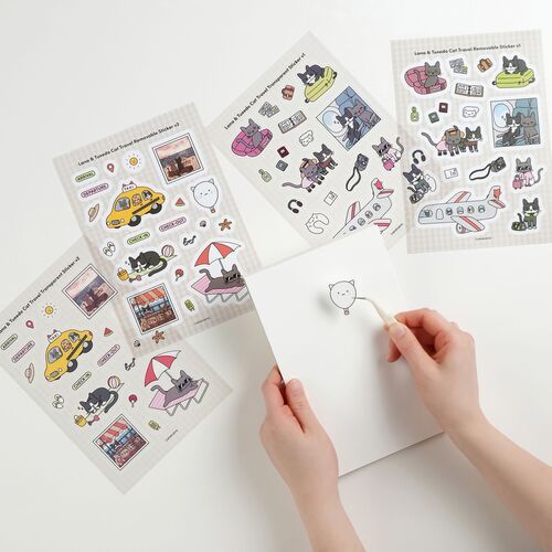 Lana & Tuxedo Cat Travel Sticker