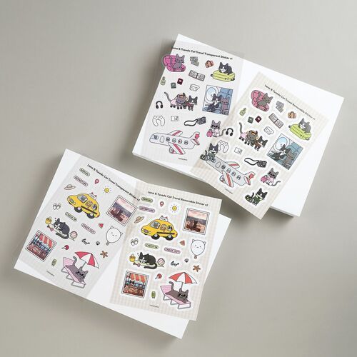 Lana & Tuxedo Cat Travel Sticker - Image 2
