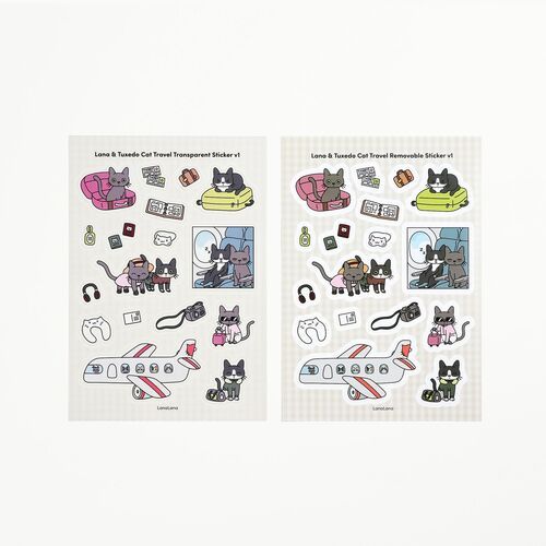 Lana & Tuxedo Cat Travel Sticker - Image 3
