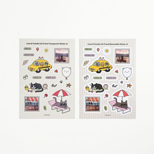 Lana & Tuxedo Cat Travel Sticker - Image 4