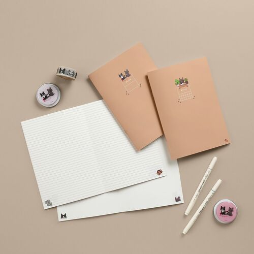 Lana & Tuxedo Cat A5 Notebook