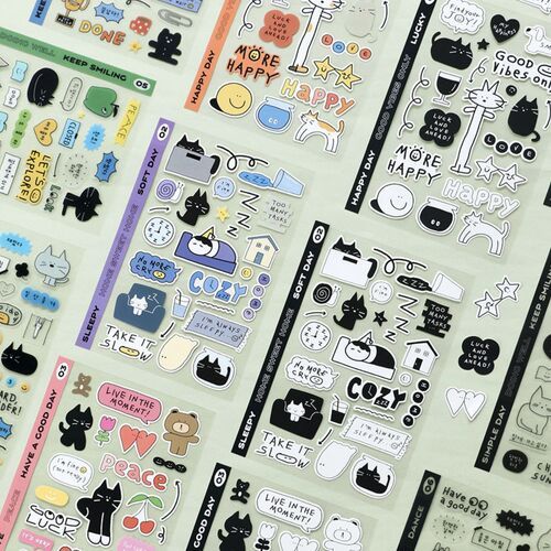 6pcs Doodle Diary Sticker Set