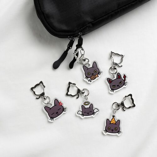 Lana Cat Emoji Acrylic Key Ring v2